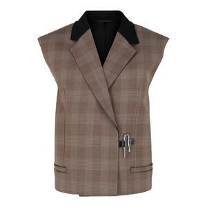 Givenchy Houndstooth Vest With U-Lock Detail Multi Womens